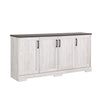 Prepac Rustic Ridge 4-Door Console Buffet - Washed White