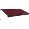 Outsunny 12' X 10' Retractable Awning, Patio Awning Sunshade Shelter With Manual Crank Handle, 280gsm Uv Resistant Fabric And Aluminum Frame, For Deck, Balcony, Yard, Wine Red