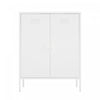 Naomi Modern 32\" Metal Accent Cabinet in White Armoire