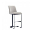 Serena Modern Metal Upholstered Barstool in Light Gray Bar Stool