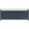Olivia Pine Wood Storage Bench With 3-door Shoe Cabinet With Hidden Compartment - Antique Navy