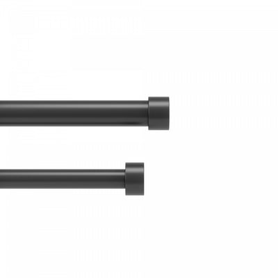 Umbra Cappa Brushed Black Expandable Double 1" Curtain Rod - 36"-66" | Tringle à rideaux extensible double Cappa de Umbra noir brossé de 1 po - 36 po à 66 po