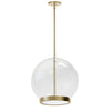 Dainolite Picotas LED Pendant 15w Aged Brass Clear Glass Lamp