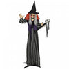 Outsunny Animated Halloween Decoration, Animatronics Witch, Orange