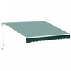 Outsunny 8' x 7' retractable awning, patio awnings, sunshade shelter with 280g/m² Uv & Water-resistant Fabric And Aluminum Frame For Deck, Balcony, Yard, Dark Green