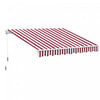 Outsunny 10' X 8' Retractable Awning Shelter W/ Crank, Wine Red Stripe