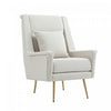 Vista Mid-Century Modern Metal Upholstered Lounge Chair in Ecru