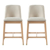 Clara Rubber Wood Bar Stool Set of 2,Natural