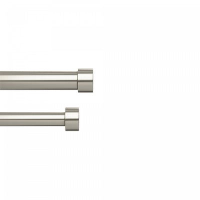 Umbra Cappa Nickel Steel Expandable Double 1" Curtain Rod - 66"-120" | Tringle à rideaux extensible double Cappa de Umbra acier nickel de 1 po - 66 po à 120 po