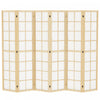 HOMCOM 6 Panel Room Divider, 5.6 ft Folding Privacy Screen, Natural Wood