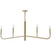 Dainolite Eleanor 4 Light Horizontal Chandelier Aged Brass Lamp