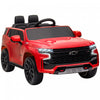 Aosom 12v Licensed Chevrolet Tahoe Powered Ride-On Car, Kids Ride On Car With Remote Control, 3 Speeds, Spring Suspension, Led Light, Horn, Music, Electric Kids Car For 3-6 Years Old, Red