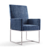 Manhattan Comfort Element Armless Dining Chair - Blue Velvet