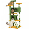 PawHut 54\" Cat Tree, Cat Tower for Indoor Cats with Scratching Posts, Cat Condos, Bed, Platforms, Ramp, Toy Ball, Cat Activity Center, Green