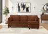 Upholstered Sofa Chaise Lounger, Rust Fabric, Modern, Contemporary Sofa