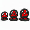 Soozier 88 lbs Weight Plates Set, 6-Piece with Handles, Black and Red