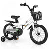 Costway 16\" Kid's Bike With Removable Training Wheels & Basket For 4-7 Years Old White