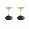 Patchin Modern End Table in Brown and Gold - Set of 2