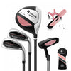 Ultimate Kids Golf Practice Set Junior Complete Golf Club Set For Kids Age 8-10 Years Old Pink