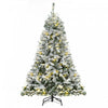 Homcom 6ft Snow Flocked Artificial Christmas Tree With 928 Branches And 250 Led Warm White Lights