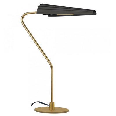 Dainolite Cassie 1 Light Table Lamp Incandescent Aged Brass Matte Black|Lampe de table Cassie de Dainolite avec fini laiton vieilli et noir mat et 1 ampoule incandescente
