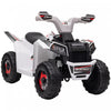 Aosom 6v Kids Atv Quad, Battery Powered Ride-On Electric Vehicle For Kids With Wear-resistant Wheels, For Boys And Girls Aged 18-36 Months, White