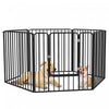 Pawhut Heavy Duty Dog Playpen, Steel Dog Pen With Door, Pet Exercise Fence, Outdoor Indoor Diy Design For Small And Medium Dogs, 31.5\" Height, 6 Panels