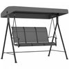 Outsunny 3 Seater Outdoor Swing Chair With Canopy For Patio, Dark Grey