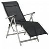 Outsunny Foldable Lounge Chair With Adjustable Backrest & Footrest, Black