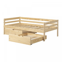 Sweedi Solid Wood Daybed With Storage Drawers Natural Wood - South Shore Twin Bed