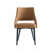 Tremont Modern Metal Vegan Leather Dining Chair in Saddle