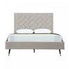 Crosby Modern Upholstered Velvet Queen Bed in Greige