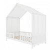 Paul Montessori Floor Bed with Canopy and High Railings,Twin Size,White Twin Bed