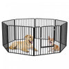 Pawhut Heavy Duty Dog Playpen, Steel Dog Pen With Door, Pet Exercise Fence, Outdoor Indoor Diy Design For Small And Medium Dogs, 31.5\" Height, 8 Panels