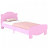 Qaba Twin Bed Frame, Platform Bed with Bear Shaped Headboard & Footboard, Slats Support, No Box Spring Needed, for Boys, Girls, Pink