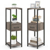 Costway 2 Pack 3 Tier Tall Metal Plant Stand Indoor Plant Table With Drawer Anti-tipping Devices