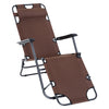 Outsunny Outdoor Lounge Chair 2-level Zero Gravity Recliner W/pillow, Brown
