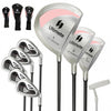 Costway 9 Pcs Women's Complete Golf Club Set Right Handed With 460cc Alloy Driver Irons Pink