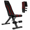 Soozier Foldable Workout Bench, Adjustable Workout Bench with Multi-Angle Seat and Back, Flat or Incline Bench for Home Gym Strength Training, Black