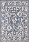 Cabana Blue White Elegant Border Outdoor Rug, 7'10\" x 10'6\" Outdoor Area Rug