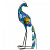 Outsunny Peacock Garden Statue Steel Lawn Ornament Multi-coloured