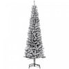 Homcom Snow Flocked Pencil Christmas Tree Slim Artificial Christmas Tree