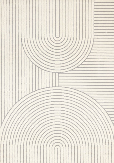 Forte White Grey Curved Arches Indoor Area Rug - 7'9" x 10'6"|Carpette Forte blanche et grise à motif d’arches courbées pour l’intérieur - 7 pi 9 po x 10 pi 6 po