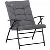 Foldable Lounge Chair, Fabric Upholstered Recliner With Armrest, Grey