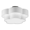 Dainolite Phlox 3 Light Flush Mount Large Matte Black White Shade Lamp