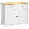 HOMCOM Sideboard Kitchen Storage Cabinet with Drawer Adjustable Shelf White