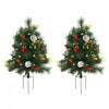 Homcom 2.5ft 2 Pieces Prelit Artificial Christmas Tree With 24 Warm White Led Lights And 70 Tips