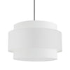 Dainolite Priya 4 Light Pendant 22\" Dia Polished Chrome White Shade Lamp