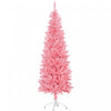 Homcom 6ft Tall Pencil Artificial Christmas Tree With Steel Base, Pink