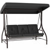 Outsunny 3 Seater Patio Swing Chair with Canopy Convertible Porch Swing Bed